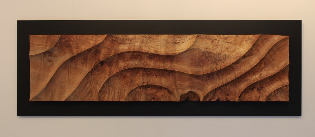 Contemporary maple abstract carved sculpture
